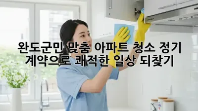 ✨ 완도군민 맞춤! 아파트 청소 정기 계약으로 쾌적한 일상 되찾기 🏡