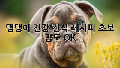 댕댕이 건강 간식 레시피: 초보 맘도 OK!🐶